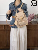 Ba Lô LV Montsouris PM Backpack Travels With Grace Coddington M15135 Meowgram Canvas Best Pháp