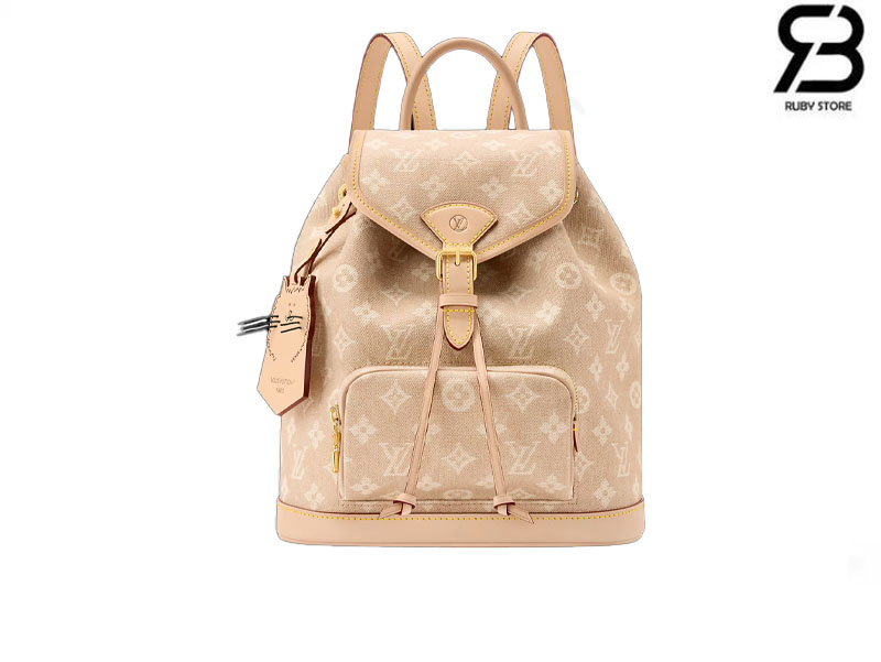 Ba Lô LV Montsouris PM Backpack Travels With Grace Coddington M15135 Meowgram Canvas Best Pháp