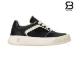 Giày LV Pharrell Williams Tilted Sneaker Black màu đen chất liệu da bò cao cấp