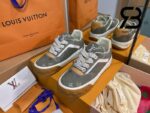 Giày LV Pharrell Williams Tilted Sneaker Khaki Xanh Olive chất lượng cao