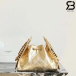Túi Chanel 25 Mini Hobo Handbag Metallic Gold Caviar Màu Vàng 20CM Best Quality