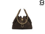 Túi Chanel 25 Mini Hobo Handbag Dark Brown Suede Calfskin Nâu Đậm 20CM Best Quality