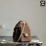 Túi Chanel 25 Mini Hobo Handbag Dark Brown Suede Calfskin Nâu Đậm 20CM Best Quality