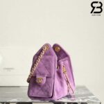 Túi Chanel 25 Mini Hobo Handbag Purple Suede Calfskin 20CM Màu Tím Best Quality