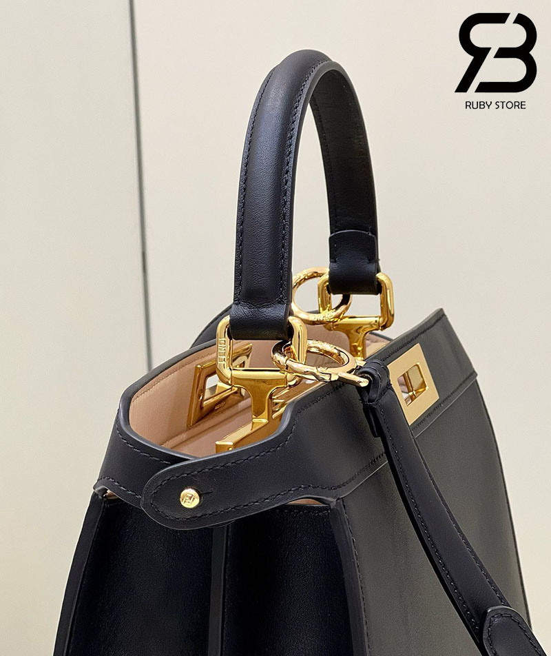 Túi Fendi Peekaboo ISeeU Medium Size 33 Black Calfskin cao cấp