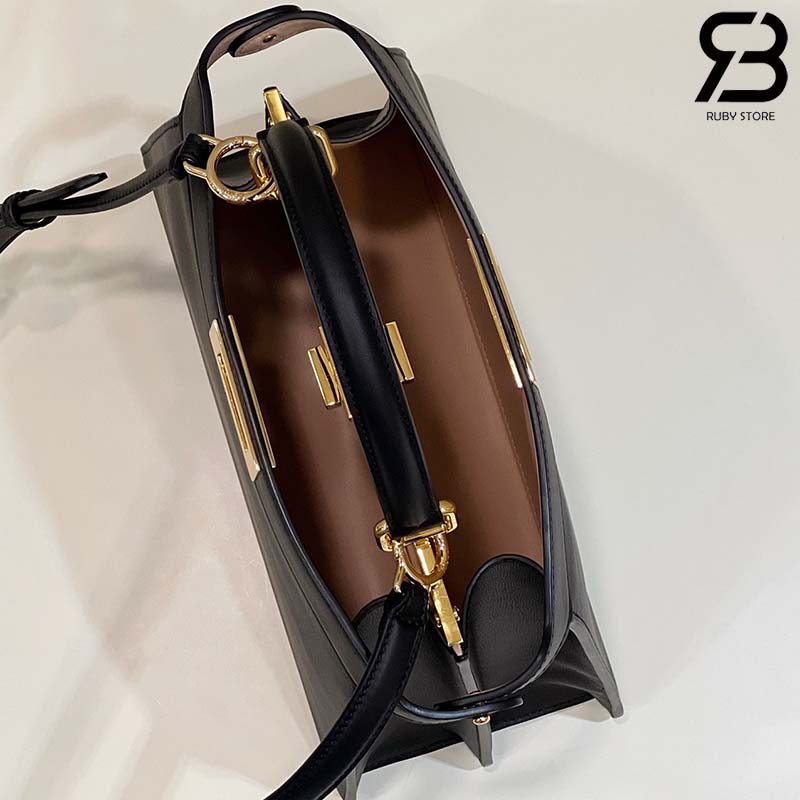 Túi Fendi Peekaboo ISeeU Medium Size 33 Black Calfskin cao cấp