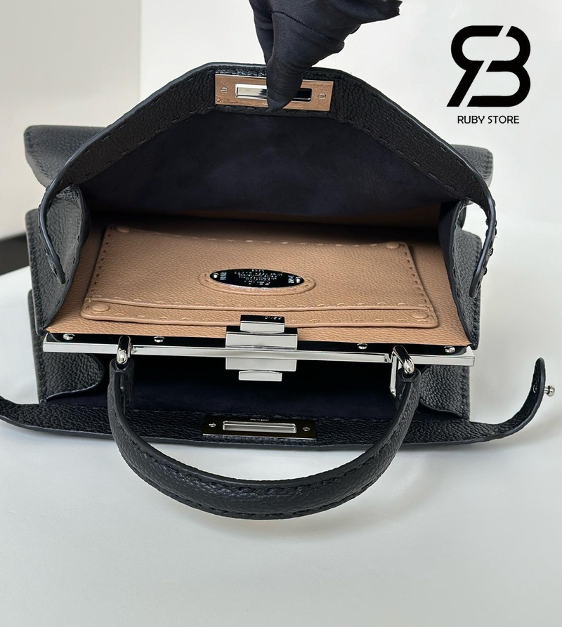 Túi Fendi Peekaboo ISeeU Medium Size 33 Black Grained Calfskin Hand Sewn