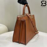 Túi Fendi Peekaboo ISeeU Medium Size 33 Brown Calfskin với chi tiết khóa sang trọng