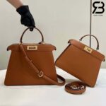 Túi Fendi Peekaboo ISeeU Medium Size 33 Brown Calfskin Best Da Ý - Hình ảnh chi tiết 7