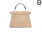 Túi Fendi Peekaboo ISeeU Petite Size 20 Beige Ostrich cao cấp