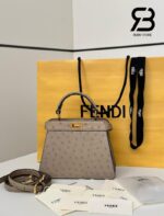 Túi Fendi Peekaboo ISeeU Petite Size 20 Beige Ostrich sang trọng