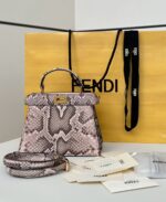 Túi Fendi Peekaboo ISeeU Petite Size 20 Beige Python chất liệu da Ý