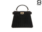 Túi Fendi Peekaboo ISeeU Petite Size 20 Black Interlace Leather Best Da Ý