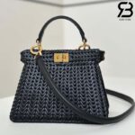 Túi Fendi Peekaboo ISeeU Petite Size 20 Black Interlace Leather Best Da Ý