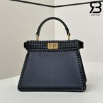 Túi Fendi Peekaboo ISeeU Petite Size 20 Black Interlace Leather Best Da Ý