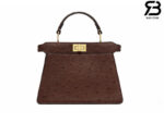 Túi Fendi Peekaboo ISeeU Petite Size 20 Brown Ostrich, sang trọng và tinh tế.