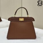 Túi Fendi Peekaboo ISeeU Petite Size 20 Dark Brown Interlace Leather Best Da Ý