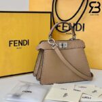 Túi Fendi Peekaboo ISeeU Petite Size 20 Dove Grey Grained Calfskin Hand Sewn Best Da Ý