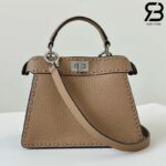 Túi Fendi Peekaboo ISeeU Petite Size 20 Dove Grey Grained Calfskin Hand Sewn Best Da Ý