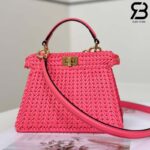 Túi Fendi Peekaboo ISeeU Petite Size 20 Pink Interlace Leather Best Da Ý