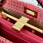Túi Fendi Peekaboo ISeeU Petite Size 20 Pink Interlace Leather Best Da Ý