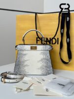 Túi Fendi Peekaboo ISeeU Petite Size 20 White Lizard sang trọng