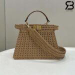 Túi Fendi Peekaboo ISeeU Small Size 27 Beige Interlace Leather Best Da Ý