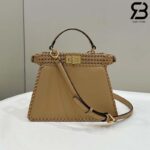 Túi Fendi Peekaboo ISeeU Small Size 27 Beige Interlace Leather Best Da Ý