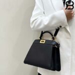 Túi Fendi Peekaboo ISeeU Small Size 27 Black Calfskin Màu Đen Best Da Ý