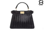 Túi Fendi Peekaboo ISeeU Small Size 27 Black Interlace Leather Best Da Ý