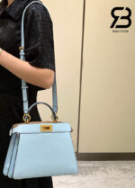 Túi Fendi Peekaboo ISeeU Small Size 27 Blue Calfskin Xanh Dương Best Da Ý