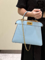 Túi Fendi Peekaboo ISeeU Small Size 27 Blue Calfskin Xanh Dương Best Da Ý