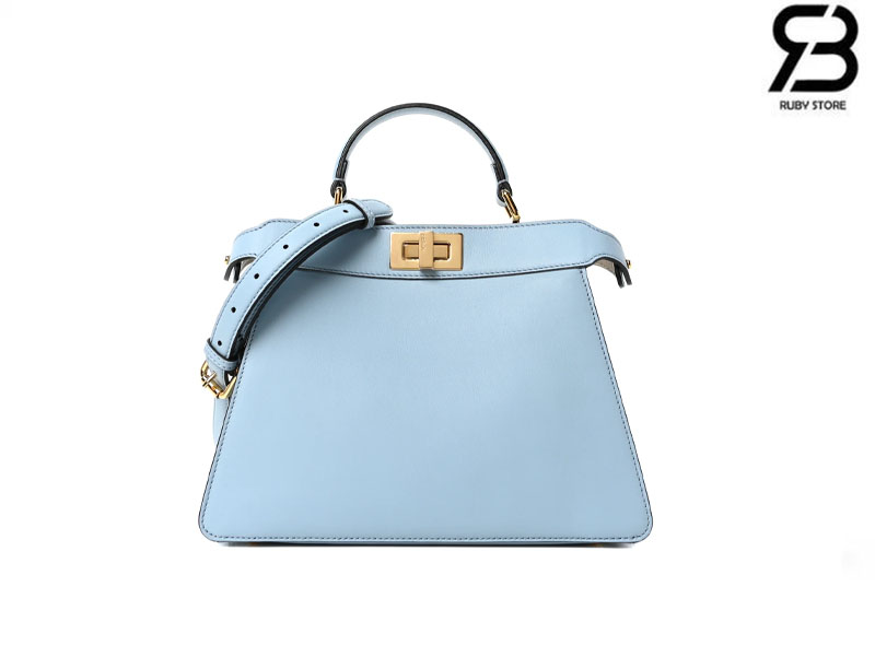 Túi Fendi Peekaboo ISeeU Small Size 27 Blue Calfskin Xanh Dương Best Da Ý