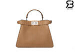 Túi Fendi Peekaboo ISeeU Small Size 27 Brown Grained Calfskin Hand Sewn Best Da Ý