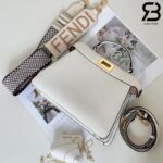 Túi Fendi Peekaboo ISeeU Small Size 27 Cream White Grained Calfskin Hand Sewn Best Da Ý