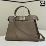 Túi Fendi Peekaboo ISeeU Small Size 27 Etoupe Grey Grained Calfskin Hand Sewn Best Da Ý