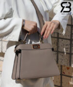 Túi Fendi Peekaboo ISeeU Small Size 27 Grey Calfskin Màu Xám Best Da Ý