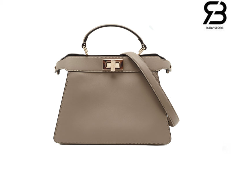 Túi Fendi Peekaboo ISeeU Small Size 27 Grey Calfskin Màu Xám Best Da Ý