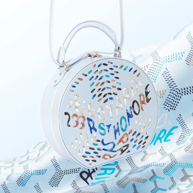 Túi goyard hình tròn màu xanh dương