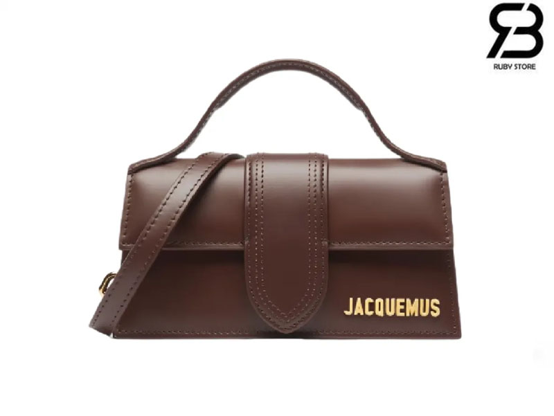 Túi Jacquemus Le grand Bambino 23CM Chocolate Shiny Calfskin cao cấp
