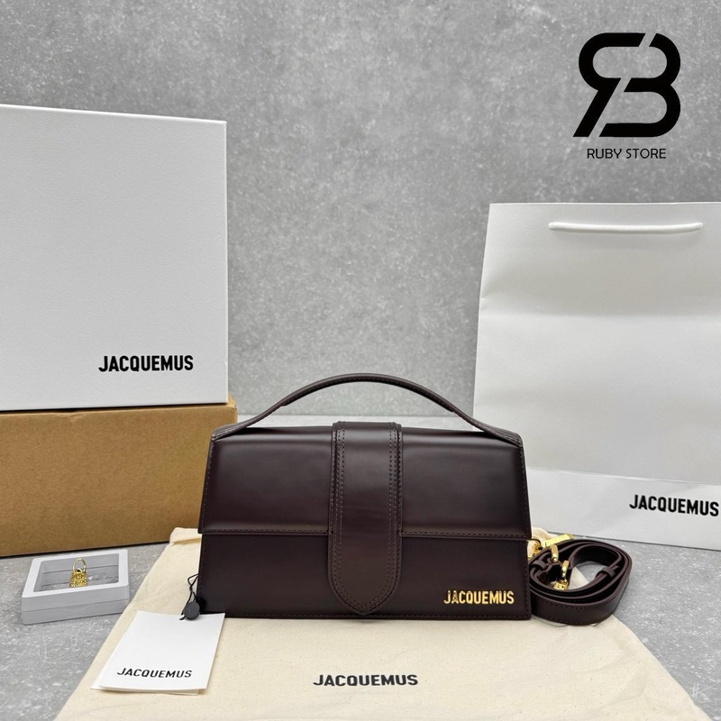 Túi Jacquemus Le grand Bambino 23CM Chocolate Shiny Calfskin chất lượng cao