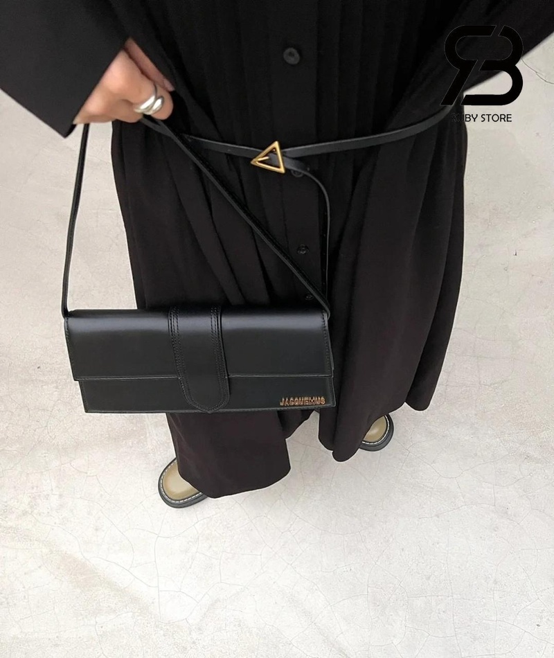 Túi Jacquemus The Long Bambino Black Cowskin 28CM cao cấp