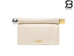 Túi Jacquemus The small Rond Carré Clutch Light Ivory Lambskin