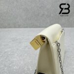 Túi Jacquemus The small Rond Carré Clutch Light Ivory Lambskin Best Da Ý sang trọng