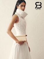 Túi Jacquemus The small Rond Carré Clutch Light Ivory Lambskin Best Da Ý sang trọng