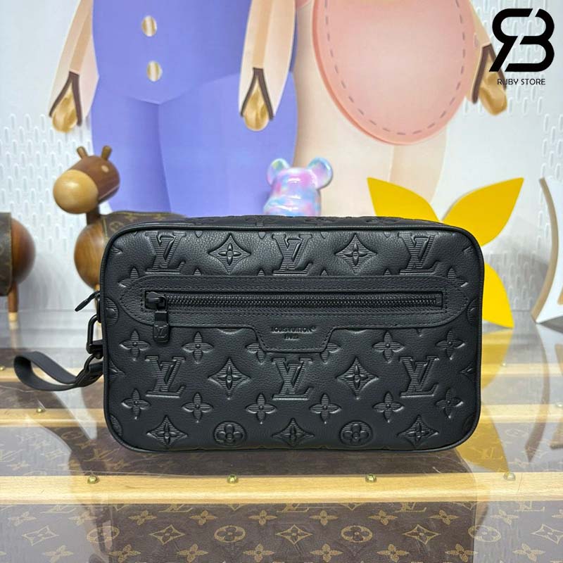 Túi LV Pochette Kasai M14910 Black Monogram Shadow Đen Da Bê Best Quality
