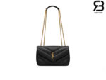 Túi YSL Loulou Small in Matelassé Size 24 Black Lambskin Màu Đen chính hãng