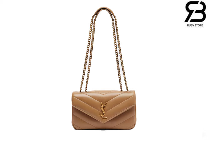 Túi YSL Loulou Small in Matelassé Size 24 màu nâu cao cấp