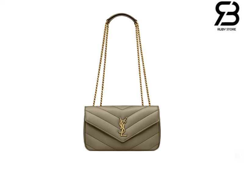 Túi YSL Loulou Small in Matelassé Size 24 Dark Strong Moss Lambskin Xanh Rêu