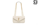 Túi YSL Loulou Small in Matelassé Size 24 White Lambskin Màu Trắng chính hãng